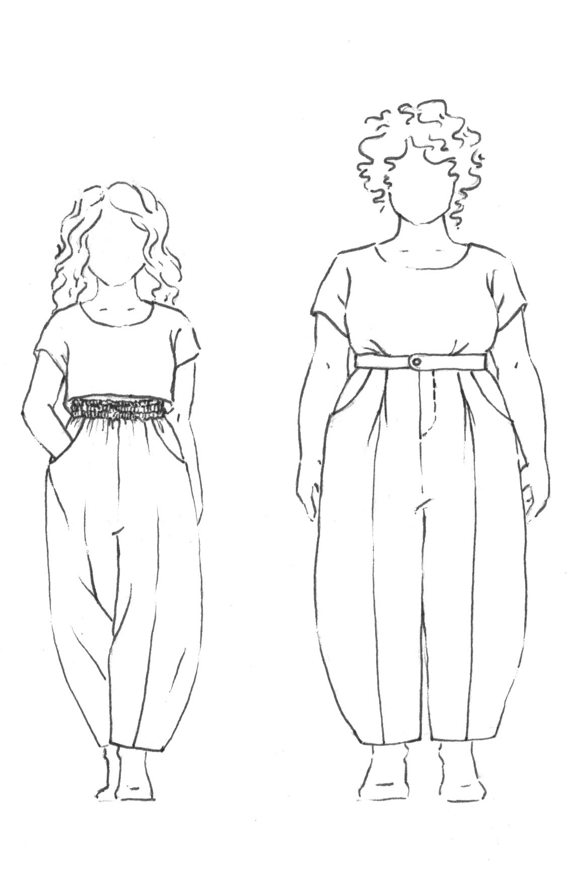Croquis drawings of the Arthur Pants 