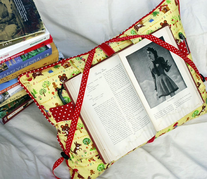 A Reading Pillow holding a book