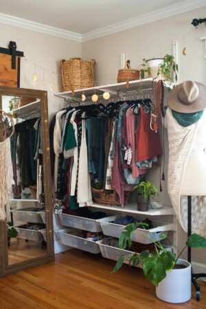 A small, curated wardrobe built with the help of the Mindful Wardrobe Project.