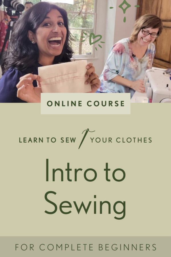 Intro to Sewing course, featuring Sophia showing her first seams