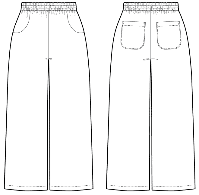 Chanterelle Pants Pattern View A Line Drawing