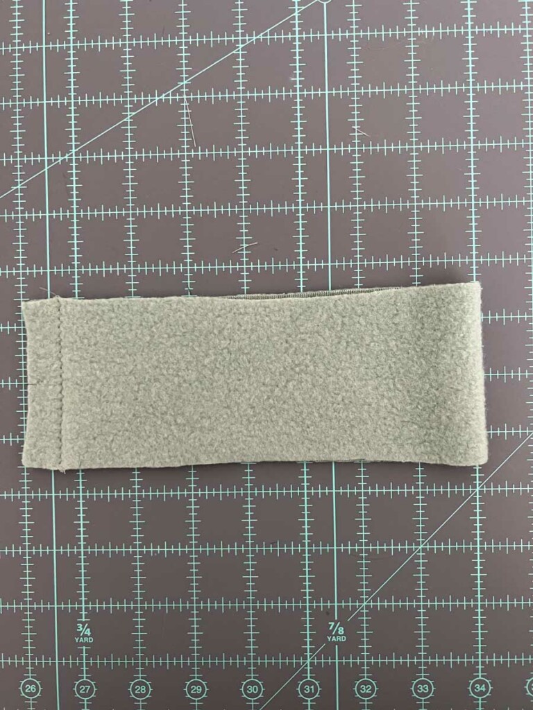 the cuff sewn and laying inside out. 